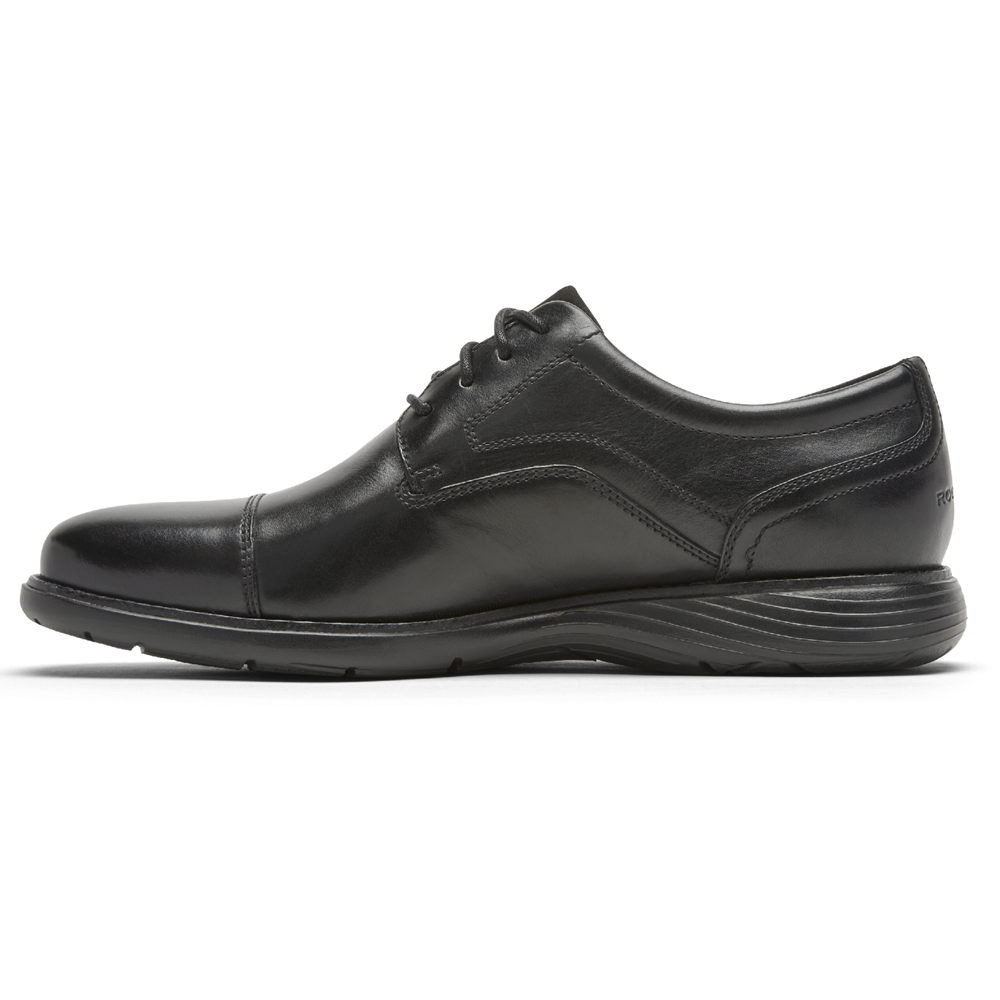 Rockport Mens Garett Cap Toe - Oxfords Black - YQF921546